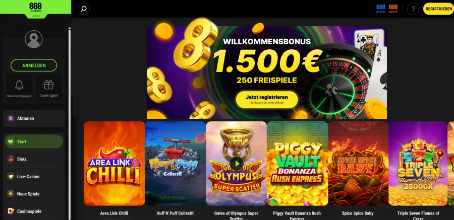 888 Casino Online-Casino Spiele-Lobby